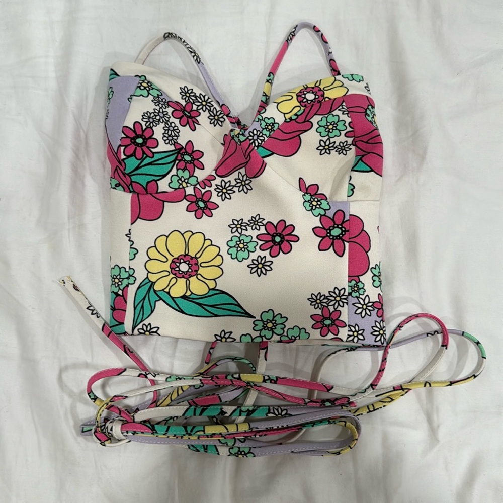 Zara floral corset top